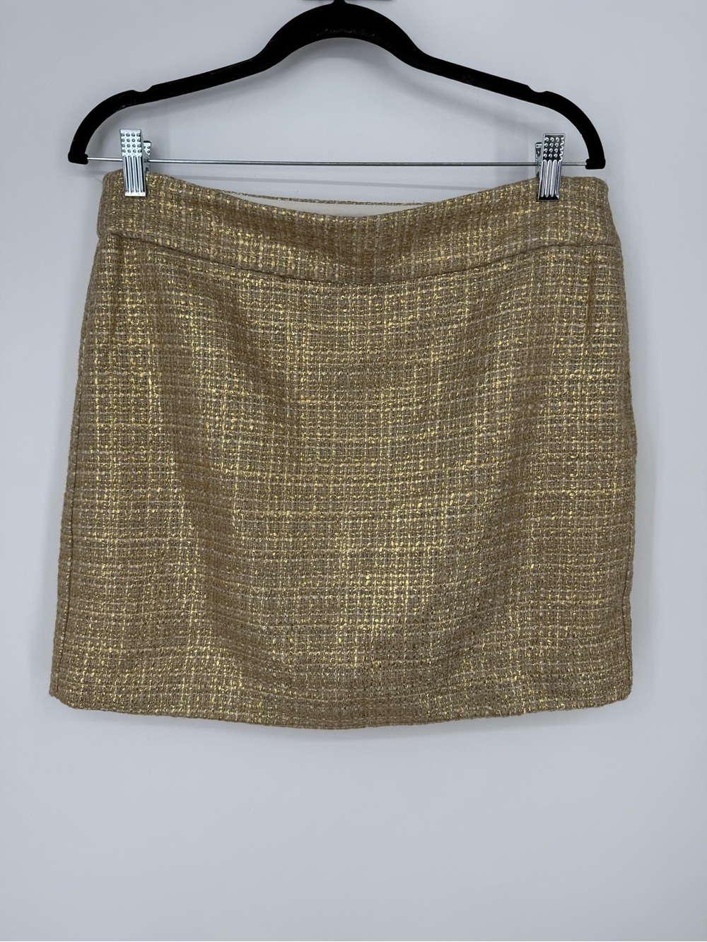 Banana Republic Gold Tweed Mini Skirt size 10